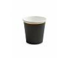 Vasos negros con cenefa dorada pequeños de 100 ml - 6 unidades