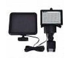 VidaXL Lámpara solar foco de LED de exterior con sensor, negra