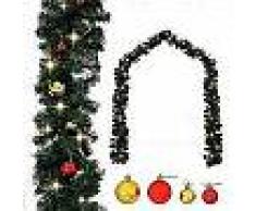 VidaXL Guirnalda de Navidad decorada con bolas y luces LED 5 m
