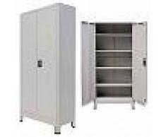 VidaXL Armario de oficina con 2 puertas acero 90x40x180 cm gris