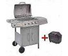 VidaXL Barbacoa grill de gas 4+1 quemadores plateada