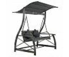 VidaXL Columpio de jardín de ratán sintético gris 167x130x178 cm