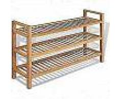 VidaXL Zapatero con 3 estantes roble macizo 100x27x59,5 cm