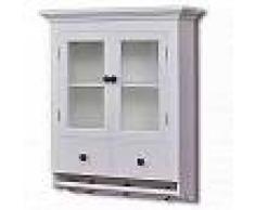 VidaXL Armario de cocina de pared de madera y puerta de vidrio blanco