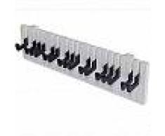 VidaXL Perchero para pared forma de teclado de piano 16 ganchos negros