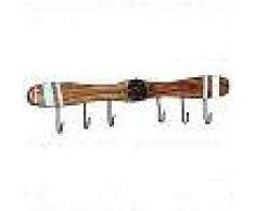 VidaXL Perchero de pared 6 ganchos madera maciza sheesham 108x6x19 cm