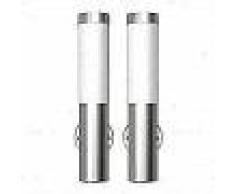 VidaXL 2 Apliques de exterior, lámparas de pared, acero inoxidable