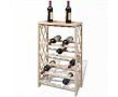VidaXL Botellero con estantes de madera para 25 botellas