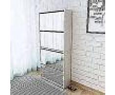 VidaXL Mueble zapatero 4 cajones con espejo blanco 63x17x134 cm