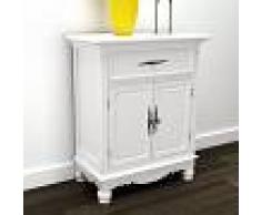 vidaXL Gabinete de madera con 2 puertas y un cajón blanco