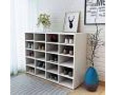 VidaXL Zapatero de madera aglomerada 92x33x67,5 cm blanco