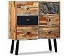 VidaXL Aparador con 6 cajones madera de teca reciclada 70x30x76 cm