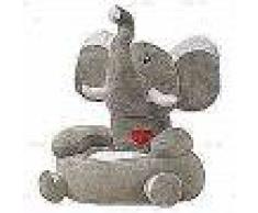 VidaXL Silla de peluche para niños elefante gris