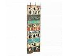 VidaXL Perchero de pared HOME IS con 6 ganchos 120x40 cm