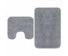 VidaXL Conjunto de alfombras de baño de tela 2 piezas gris