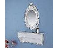 VidaXL Estante de pared para llaves y joyas con espejo y ganchos