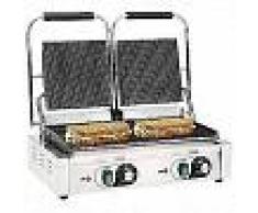 VidaXL Grill parrilla estriada doble 3600 W 58x41x19 cm