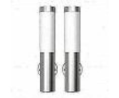 VidaXL 2 Apliques de exterior, lámparas de pared, acero inoxidable