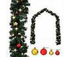 VidaXL Guirnalda de Navidad decorada con bolas y luces LED 5 m