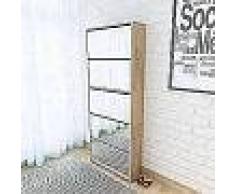 VidaXL Mueble zapatero 5 cajones con espejo roble 63x17x169,5 cm
