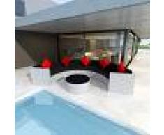 vidaXL Conjunto de sofá de jardín de ratán sintético blanco 21 piezas