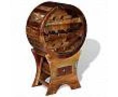 VidaXL Botellero para 10 botellas de madera maciza reciclada