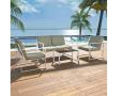 vidaXL Conjunto de muebles de jardín 12 piezas textilene blanco