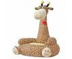 VidaXL Silla de peluche para niños jirafa marrón