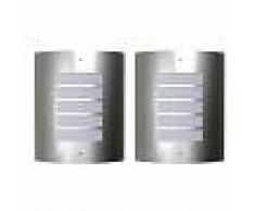 VidaXL 2 Apliques de exterior, lámparas de pared de acero inoxidable