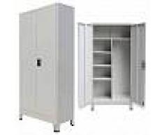 VidaXL Armario de almacenaje con 2 puertas de acero 90x40x180 cm gris