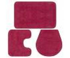 vidaXL Conjunto de alfombrillas de baño de tela 3 piezas fucsia