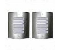 VidaXL 2 Apliques de exterior, lámparas de pared de acero inoxidable