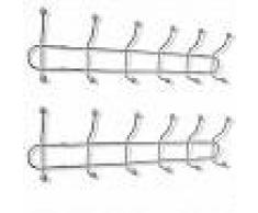 VidaXL Percheros de pared con 12 ganchos 2 unidades