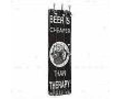 VidaXL Perchero de pared BEER CHEAPER con 6 ganchos 120x40 cm