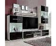 VidaXL Mueble de pared 5 uds gabinete TV con iluminación LED negro