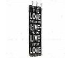 VidaXL Perchero de pared LOVE LIFE con 6 ganchos 120x40 cm