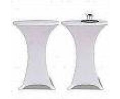 VidaXL 2 Manteles blancos ajustados para mesa de pie - 80 cm diámetro