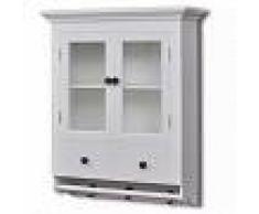 VidaXL Armario de cocina de pared de madera y puerta de vidrio blanco