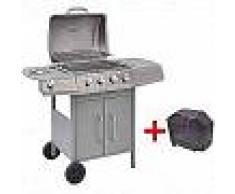VidaXL Barbacoa grill de gas 4+1 quemadores plateada
