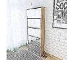 VidaXL Mueble zapatero 5 cajones con espejo roble 63x17x169,5 cm