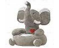 VidaXL Silla de peluche para niños elefante gris