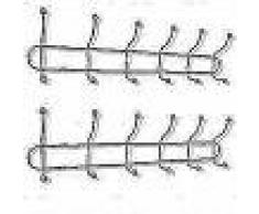VidaXL Percheros de pared con 12 ganchos 2 unidades