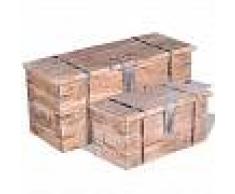 VidaXL Set de baúl de almacenamiento de madera de acacia 2 unidades