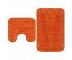 VidaXL Conjunto de alfombrillas de baño de tela 2 piezas naranja