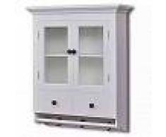 VidaXL Armario de cocina de pared de madera y puerta de vidrio blanco