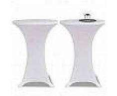 VidaXL 2 Manteles blancos ajustados para mesa de pie - 60 cm diámetro