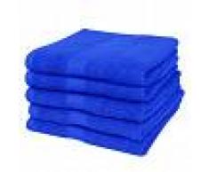 vidaXL Toallas de baño 5 uds algodón 500 gsm 100x150 cm azul klein