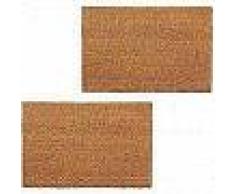 VidaXL Felpudo de fibra de coco color natural 2 unidades 17mm 40x60cm