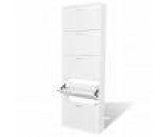 vidaXL Mueble zapatero blanco con 5 compartimentos
