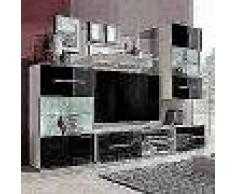 VidaXL Mueble de pared 5 uds gabinete TV con iluminación LED negro
